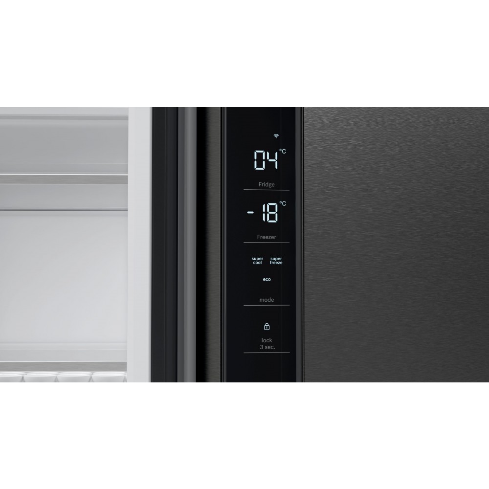 Bosch Serie 4 KFN96AXEA Frigorifero RICONDIZIONATO Side by Side 4 Porte Total No Frost Classe E Altezza 183 cm Acciaio nero spazzolato anti-impronta - immagine 2