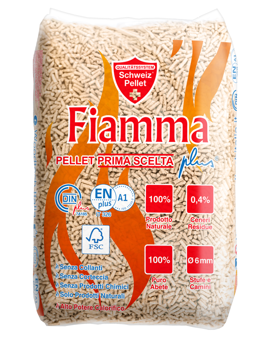 Pellet fiamma super premiun bancale da 66 x 15 kg al sacco