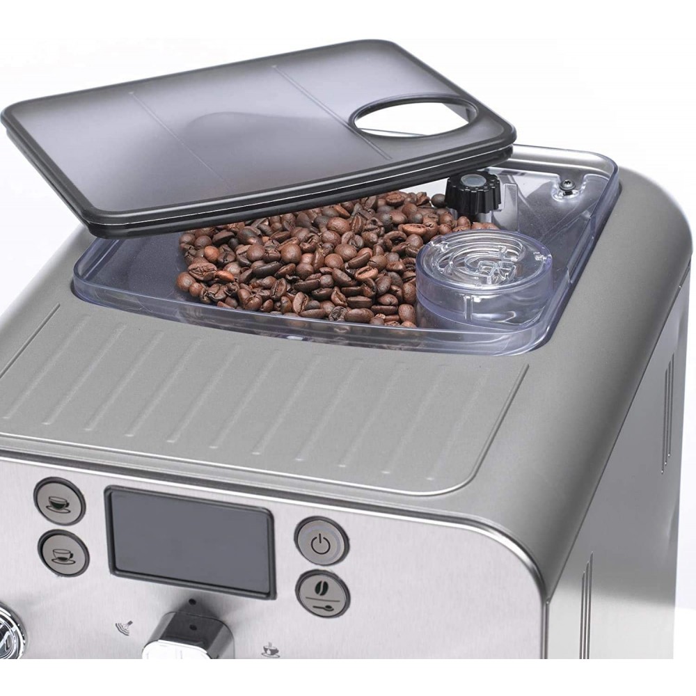 Macchina Caffè Automatica Espresso con Macinacaffè ed Erogatore di Vapore Caffè in Grani colore Argento RICONDIZIONATO - immagine 2